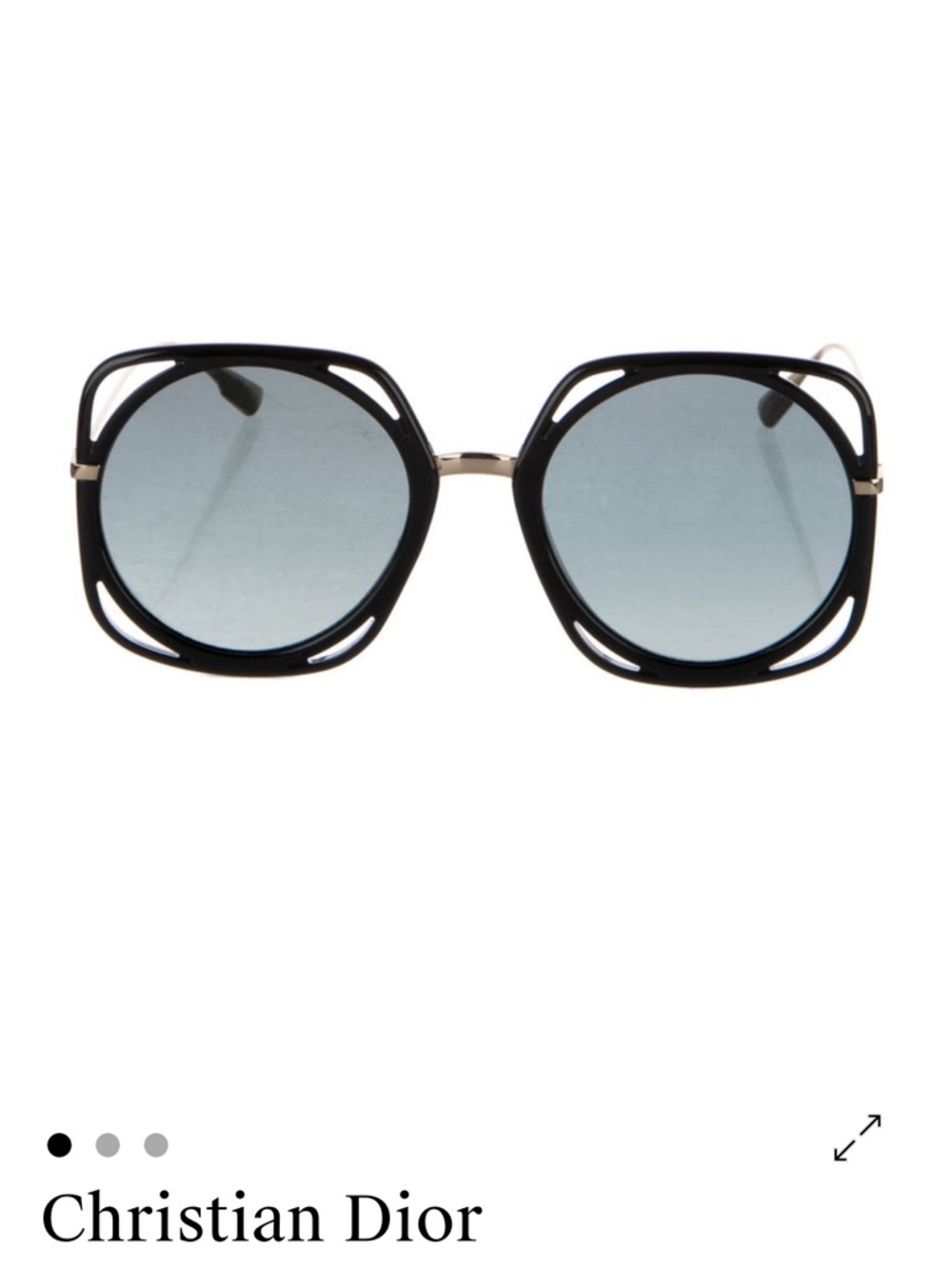 Dior Black Frame Sunglasses with Light Blue Lenses